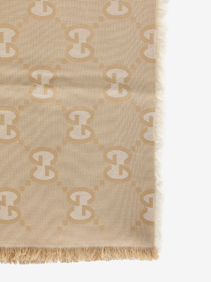 GUCCI Elegant Powder Pink Silk Blend Scarf 135x135cm