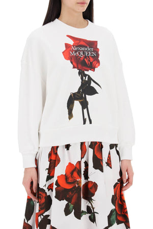 ALEXANDER MCQUEEN Shadow Rose Boxy Sweatshirt - Women’s Size 38