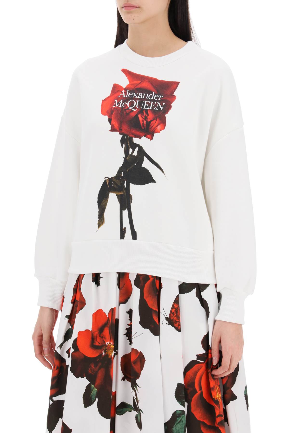 ALEXANDER MCQUEEN Shadow Rose Boxy Sweatshirt - Women’s Size 38