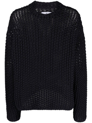 STONE ISLAND Navy Blue Macramé Jumper with Logo Print Detail for Men - FW23