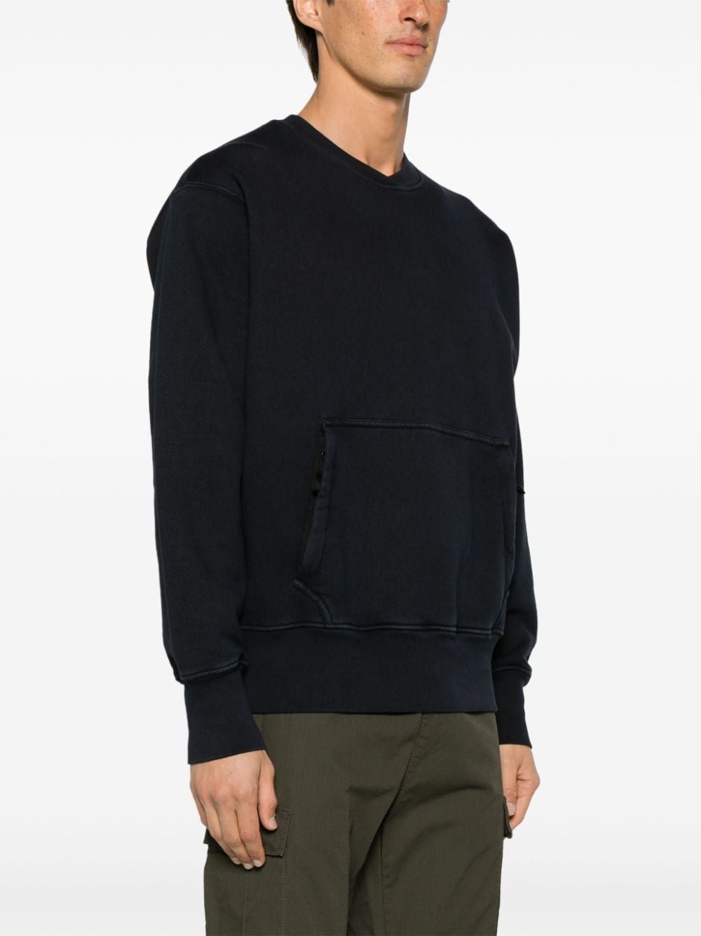 STONE ISLAND Sophisticated and Stylish Men's Cotton Sweatshirt with Iconic Logo Patch