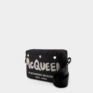 ALEXANDER MCQUEEN Sleek Black Mini Crossbody Camera Bag