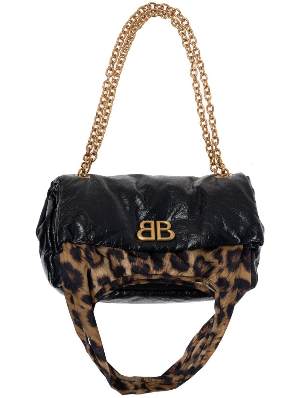 BALENCIAGA Mini Handbag with Stylish Leopard Handles