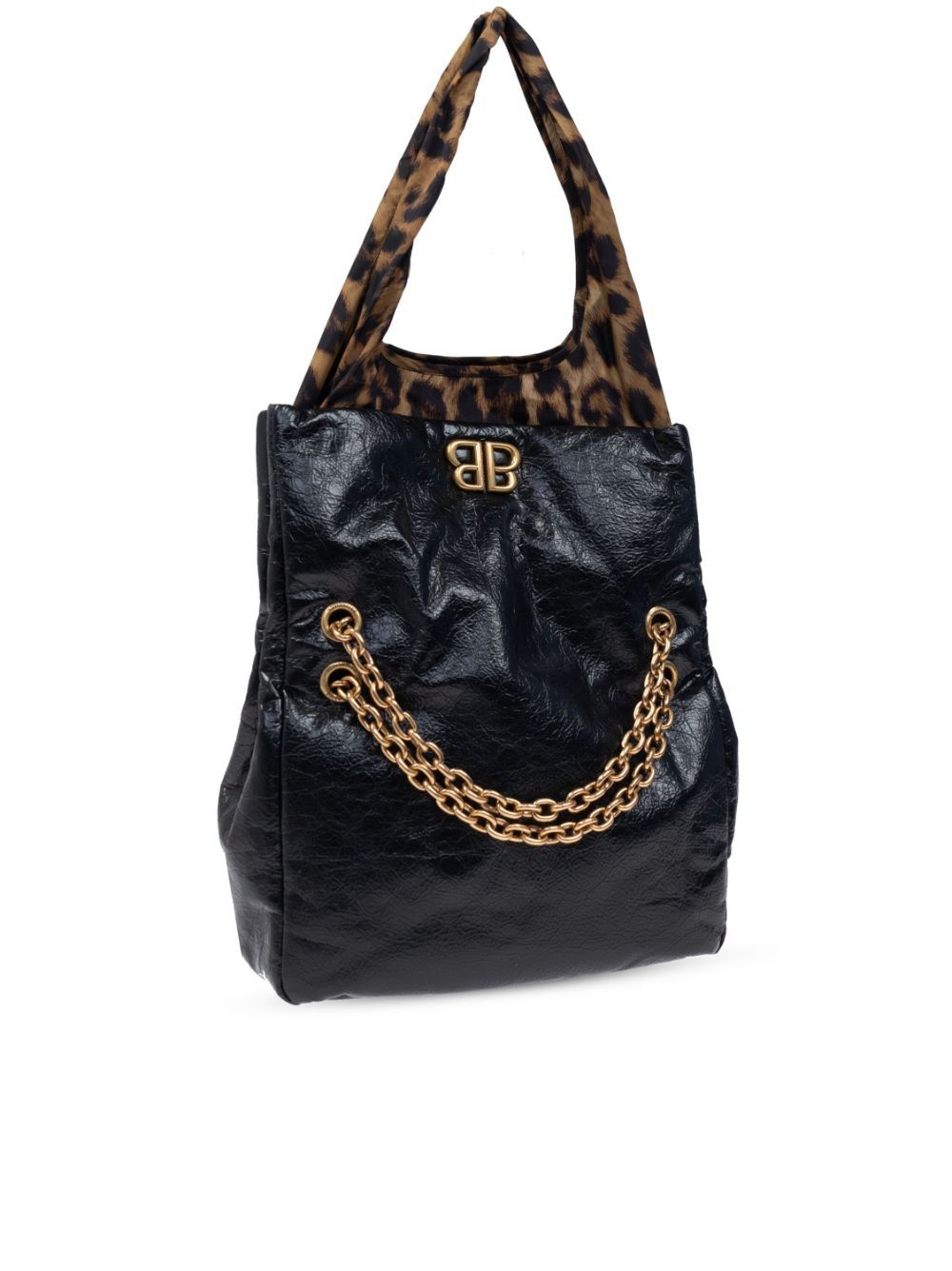 BALENCIAGA Mini Handbag with Stylish Leopard Handles