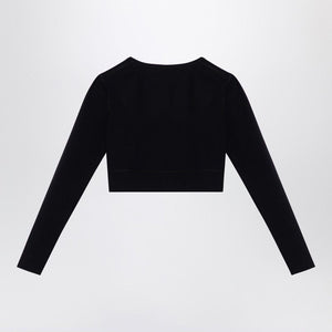 BALENCIAGA Sleek Black Activewear Crew-Neck Top