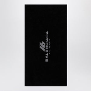 BALENCIAGA Black Cotton Gym Towel with Jacquard Logo