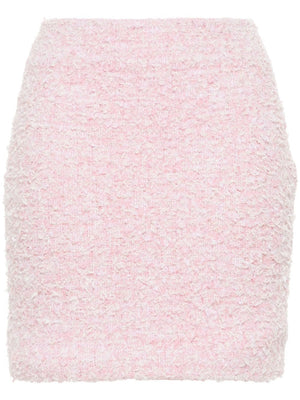 BALENCIAGA Mid-Rise Pink Tweed Skirt