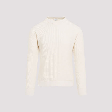 BOTTEGA VENETA Ivory Cotton-Hemp Blend Sweater for Men