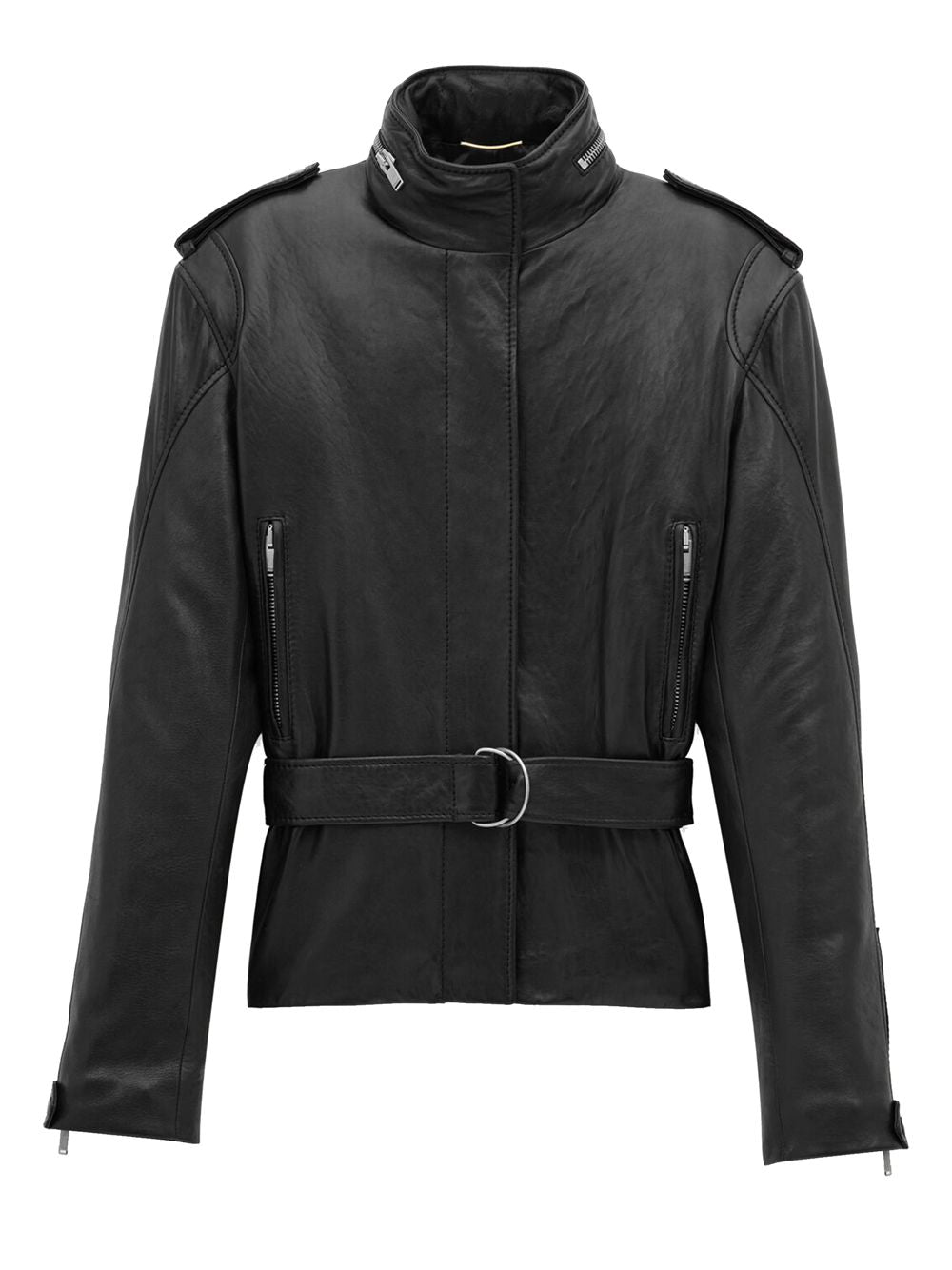 SAINT LAURENT Elegant Short Lambskin Jacket