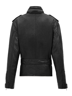 SAINT LAURENT Elegant Short Lambskin Jacket