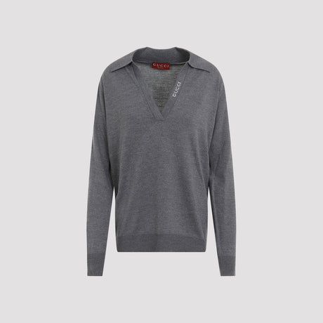 GUCCI Elegant V-Neck Wool Sweater