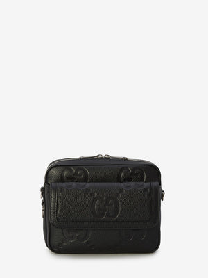 GUCCI Mini Iconic Black Leather Crossbody Bag - 23x19x9.5 cm