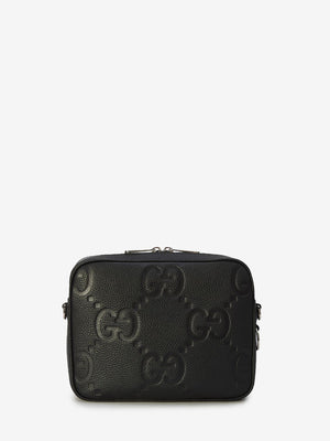 GUCCI Mini Iconic Black Leather Crossbody Bag - 23x19x9.5 cm