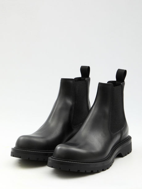 GUCCI Men's Chelsea Boots with Elegant Web Detail