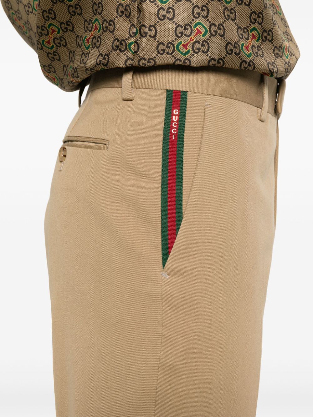 GUCCI Tailored Trousers with Signature Trim for Men