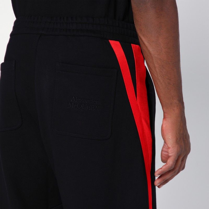 ALEXANDER MCQUEEN Urban Edge Red-Striped Black Sports Trousers