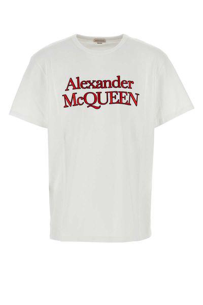 ALEXANDER MCQUEEN Men's White Mid-weight T-Shirt for FW24