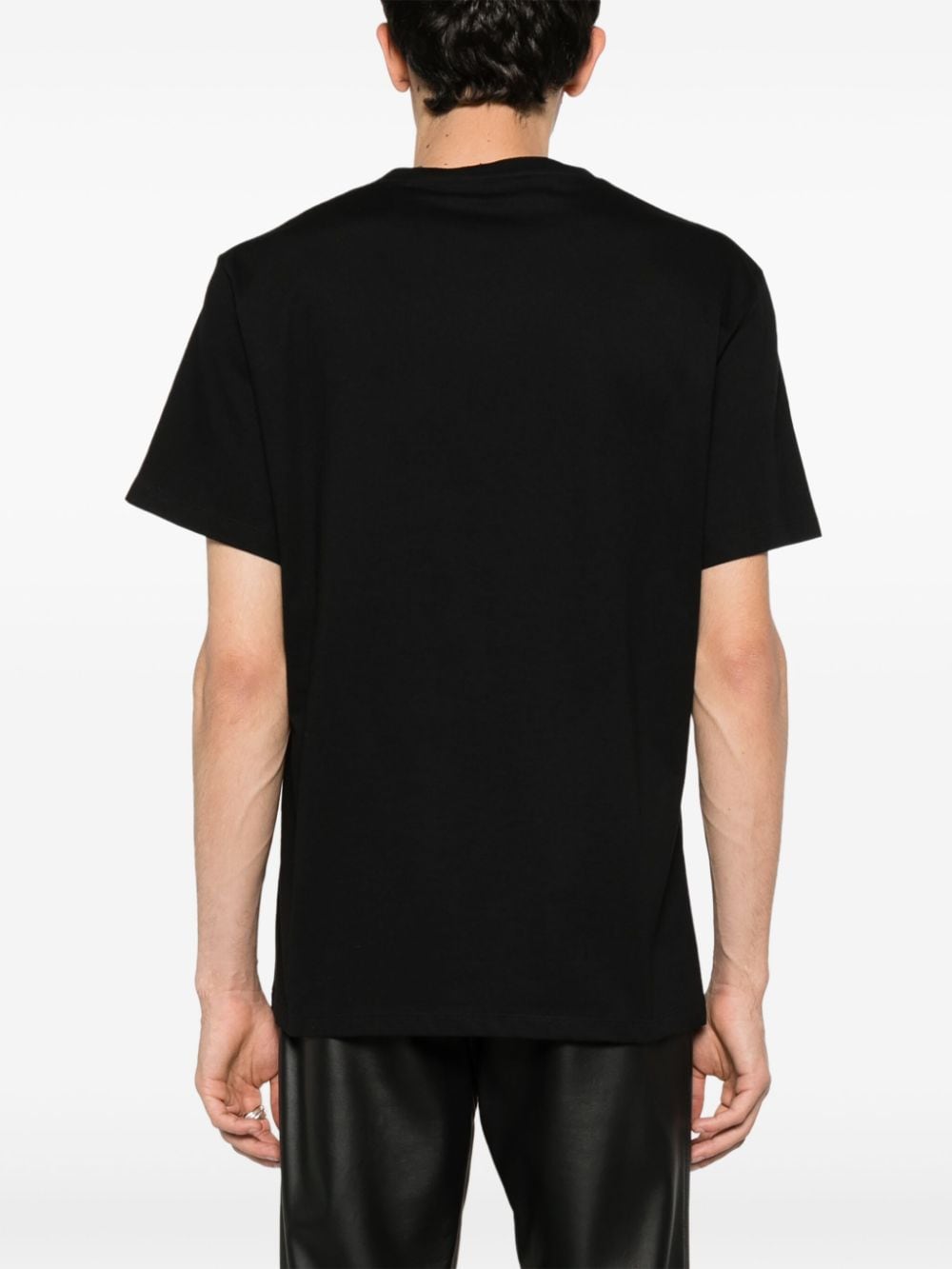 ALEXANDER MCQUEEN Essential Black Cotton Tee with Glitter Accent