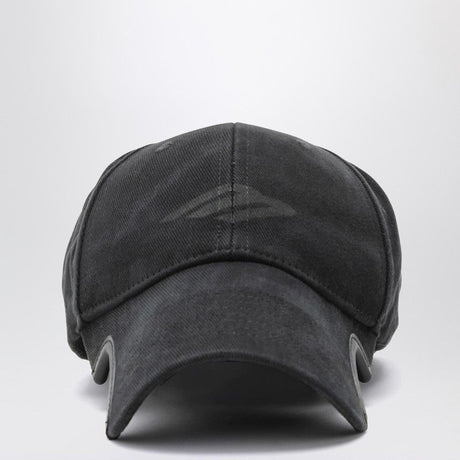 BALENCIAGA Stencil 3B Black Cotton Baseball Cap