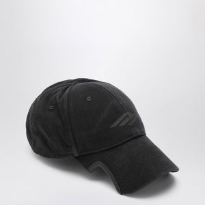 BALENCIAGA Stencil 3B Black Cotton Baseball Cap