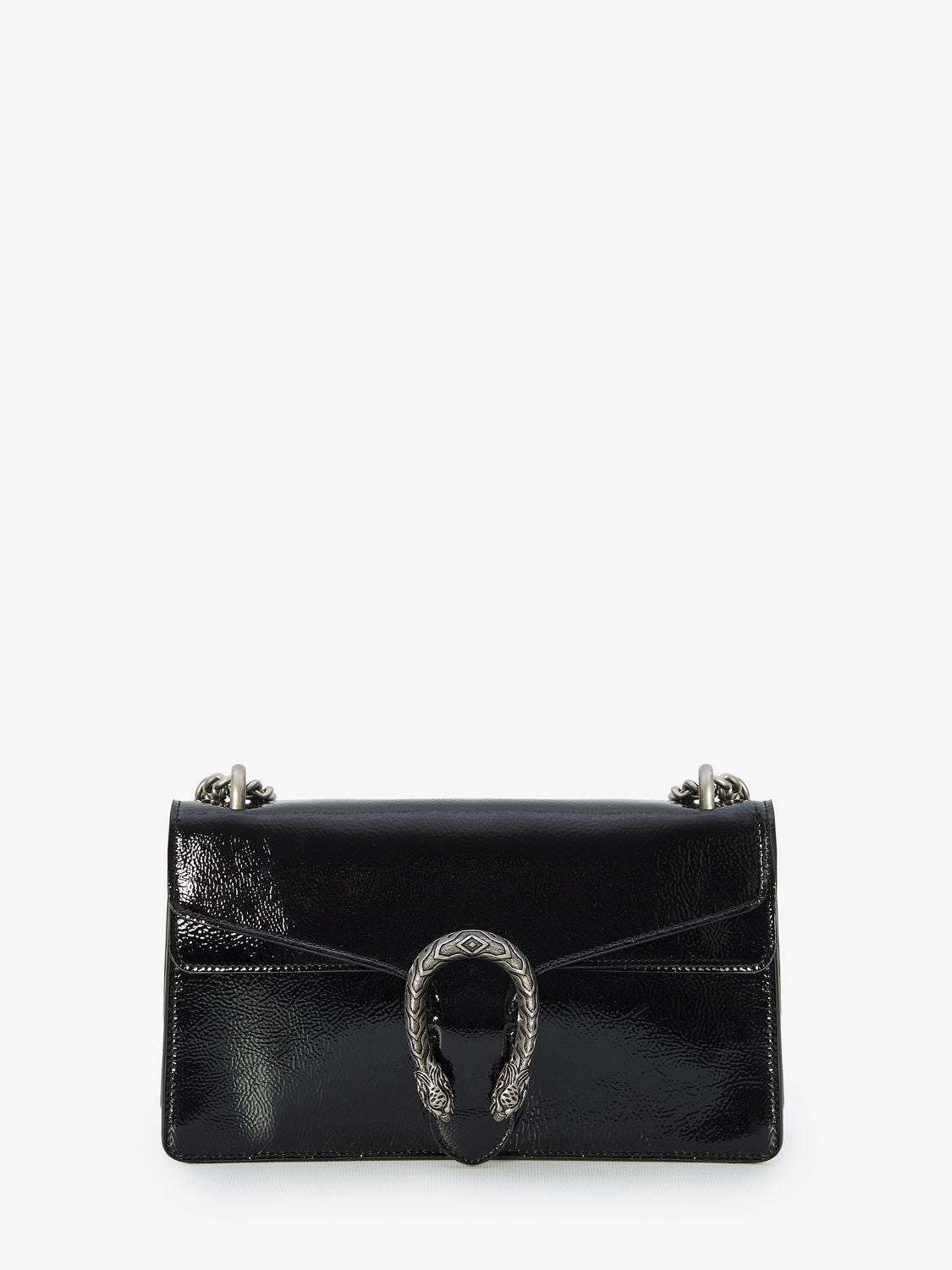 GUCCI Elegant Mini Dionysus Shoulder Handbag in Black Leather, 27.5x16x7cm