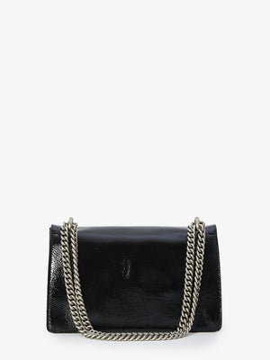 GUCCI Elegant Mini Dionysus Shoulder Handbag in Black Leather, 27.5x16x7cm