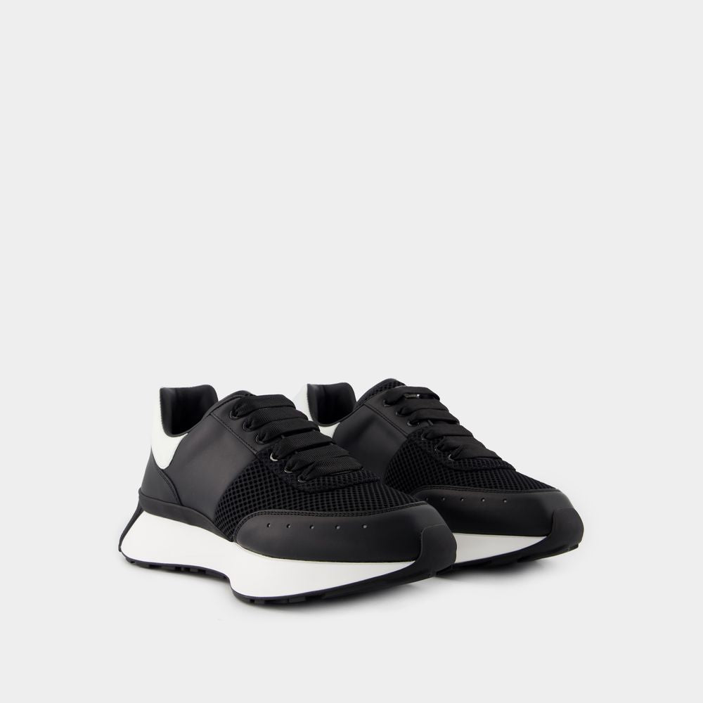 ALEXANDER MCQUEEN Sprint Runner Men's Black Sneakers