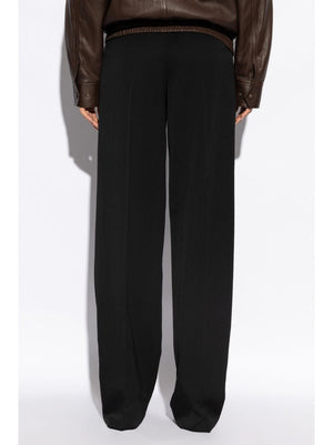 SAINT LAURENT Elegant Wool Wide-Leg Trousers