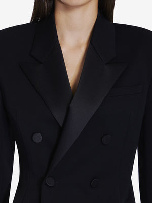 SAINT LAURENT Elegant Black Tuxedo Jacket with Satin Lapels