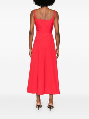 ALEXANDER MCQUEEN Asymmetric Sweetheart Dress in Lust Red