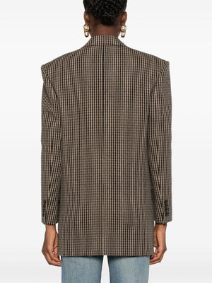 SAINT LAURENT Vichy Check Blazer with Four Buttons