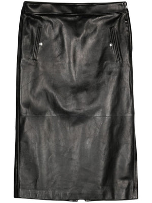 ALEXANDER MCQUEEN Chic Low Waist Leather Mini Skirt