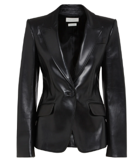 ALEXANDER MCQUEEN Luxurious 100% Leather Jacket for Women - FW24 Collection