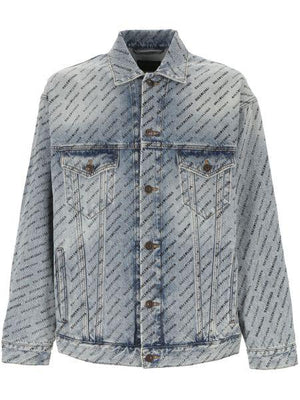 BALENCIAGA Chic Logo-Print Denim Jacket