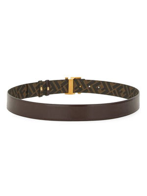 FENDI Logo-Embellished Leather Belt for Men