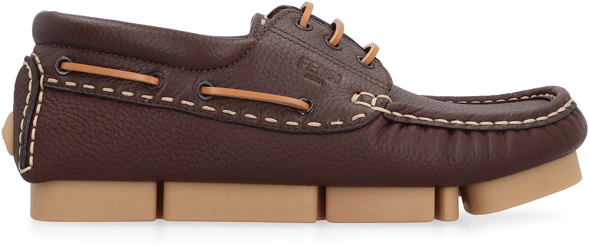 FENDI Deck Leather Boat Shoes - FW24 Edition