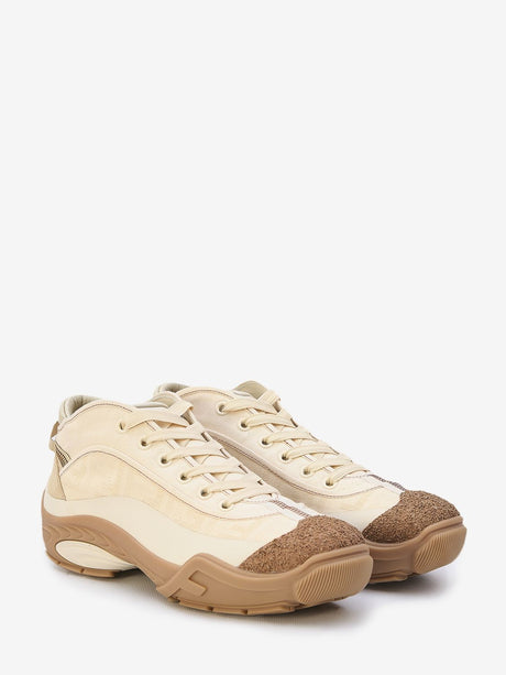 Men's Beige Sneakers - Lightweight Fendi Sneakers with Cork-Coated Toe and Rubber Sole