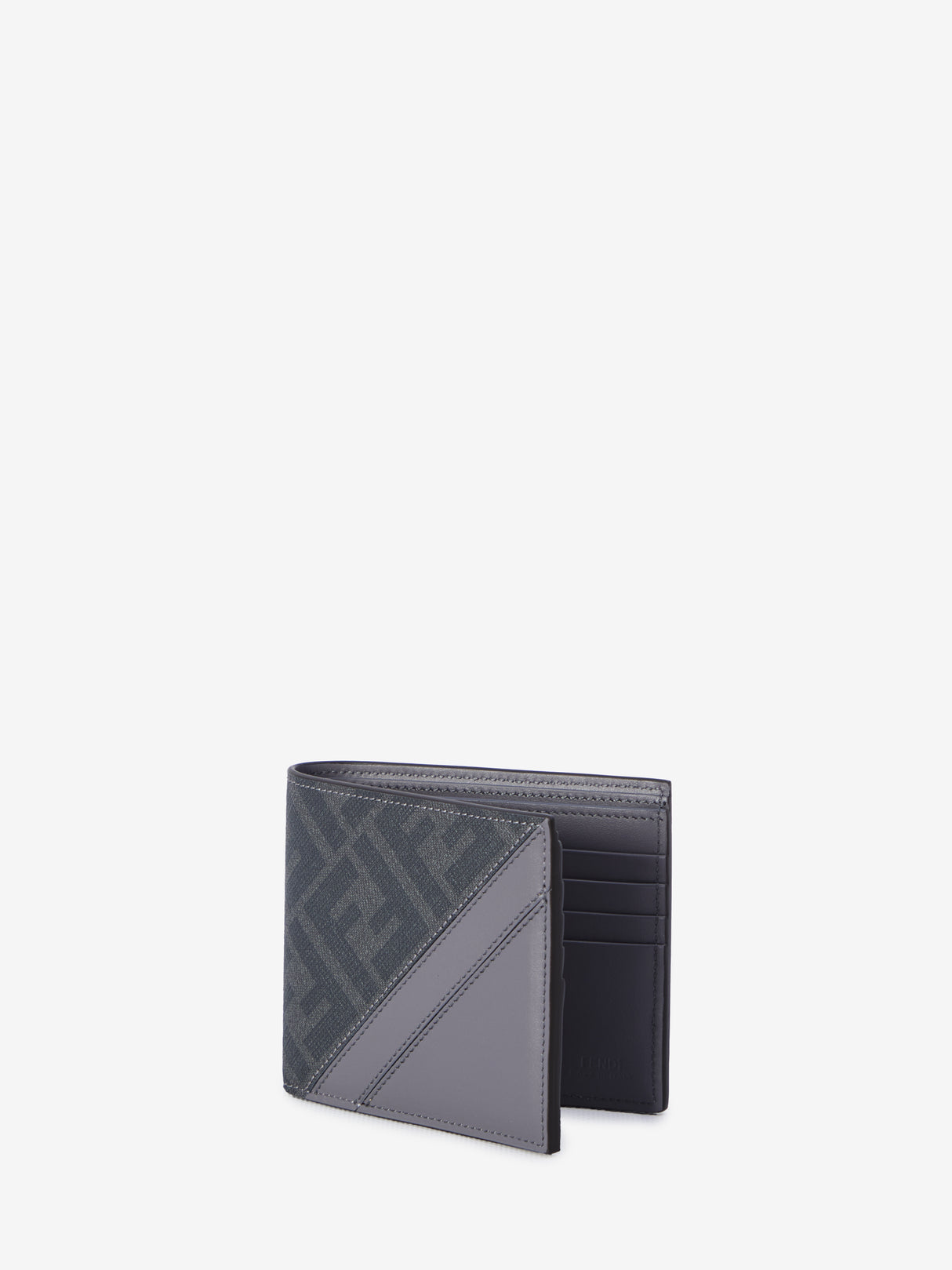 FENDI Bi-Fold Mini Wallet in Diagonal Canvas