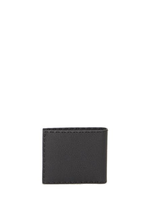 FENDI Handcrafted Raffia Leather Bi-Fold Wallet for Men - Black