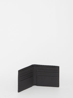 FENDI Handcrafted Raffia Leather Bi-Fold Wallet for Men - Black