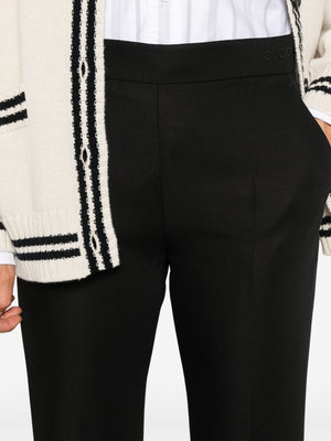 GUCCI Embroidered Logo Wool Cropped Trousers