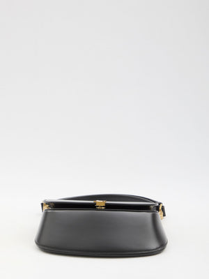 SAINT LAURENT Elegant Cloche Handbag with Golden Accents - Mini Size