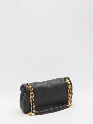 SAINT LAURENT Medium Grained Leather Handbag with Embellishment