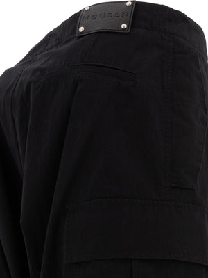 ALEXANDER MCQUEEN High Rise Pleated Cargo Trousers for Men