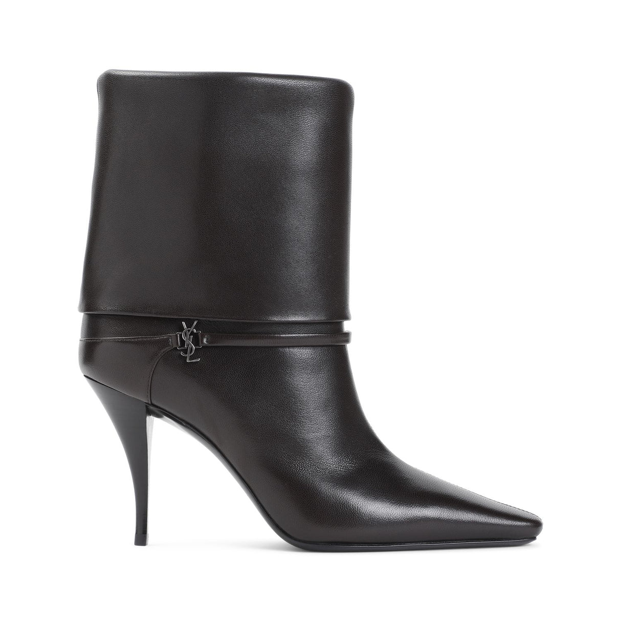 SAINT LAURENT Women's Vicky Bootie 90 - Elegant 9cm Leather Stiletto