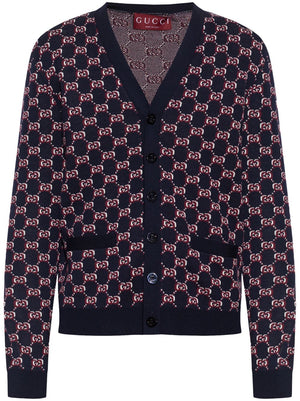 GUCCI Shadow Monogram Wool Cardigan for Men