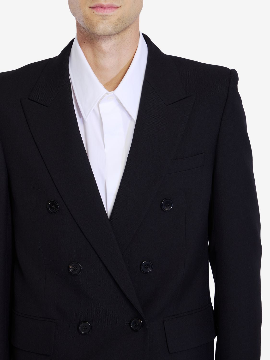 SAINT LAURENT Elegant Black Wool Gabardine Jacket