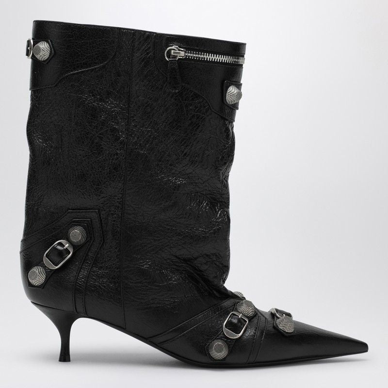 BALENCIAGA Wide Ankle Boot with Decorative Zip Fastening