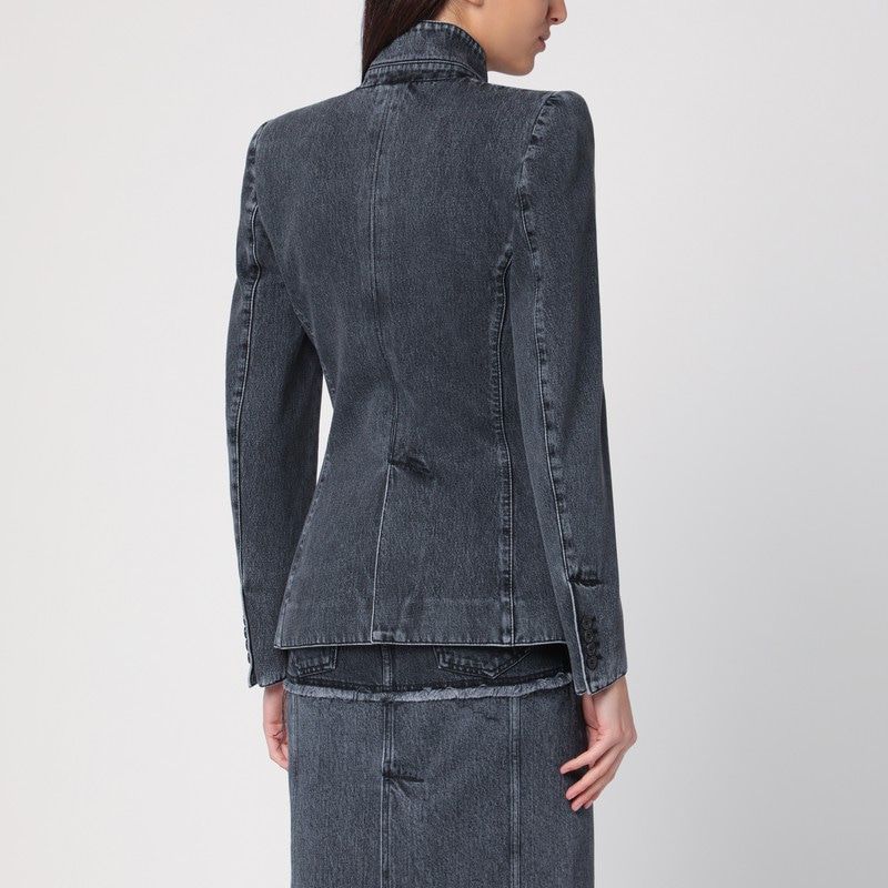 ALEXANDER MCQUEEN Deconstructed Washed Denim Jacket for Women - FW24