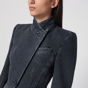 ALEXANDER MCQUEEN Deconstructed Washed Denim Jacket for Women - FW24